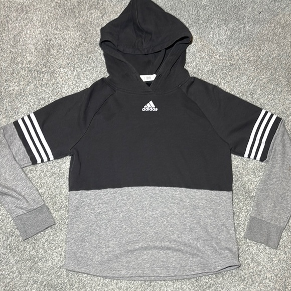 adidas Tops - Adidas Two-Tone rugby Hoodie slouchy loose fit sweatshirt casual sporty small